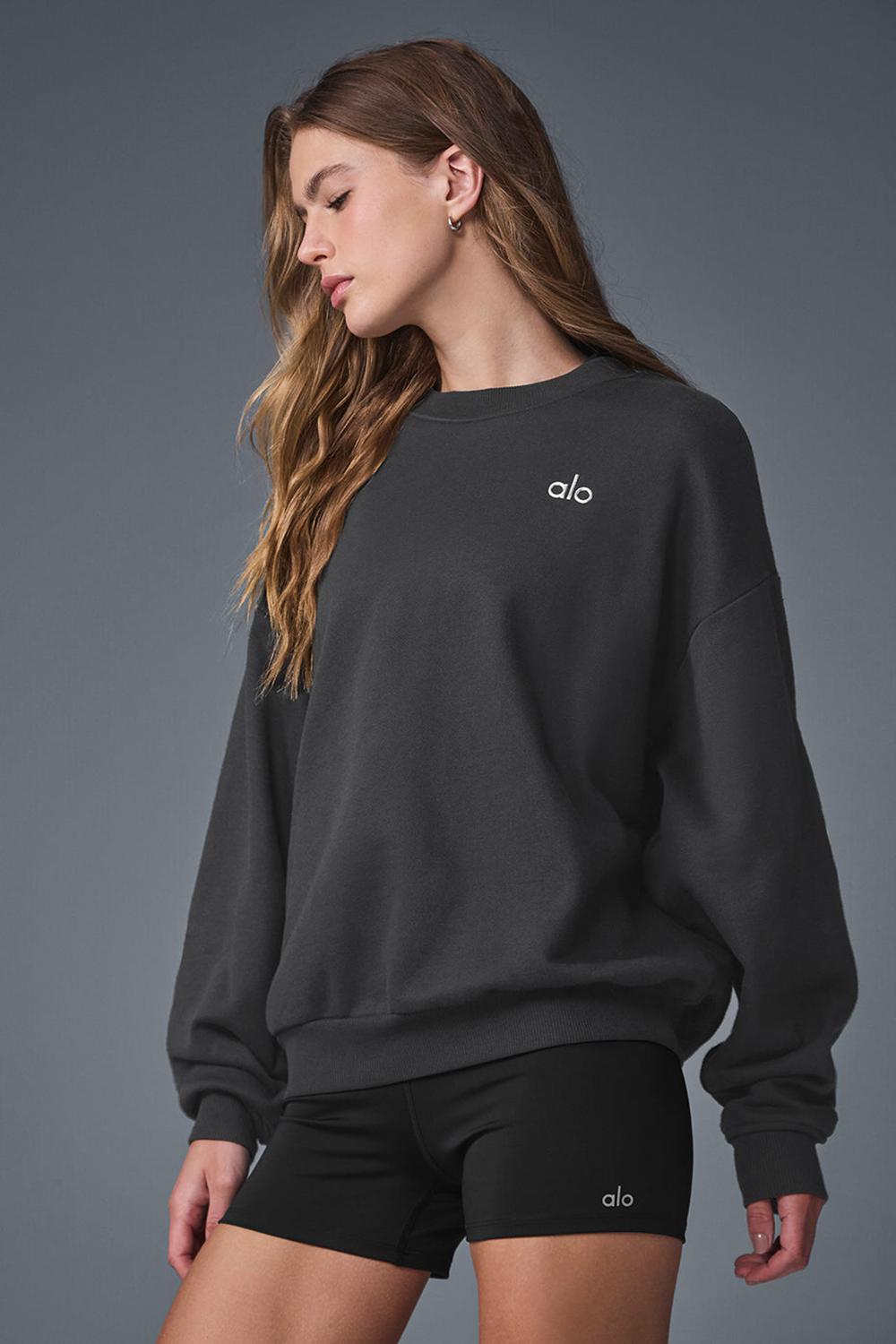 Alo Yoga Accolade Crew Neck Donna Pullover Anthracite | Italia  WBA-395261