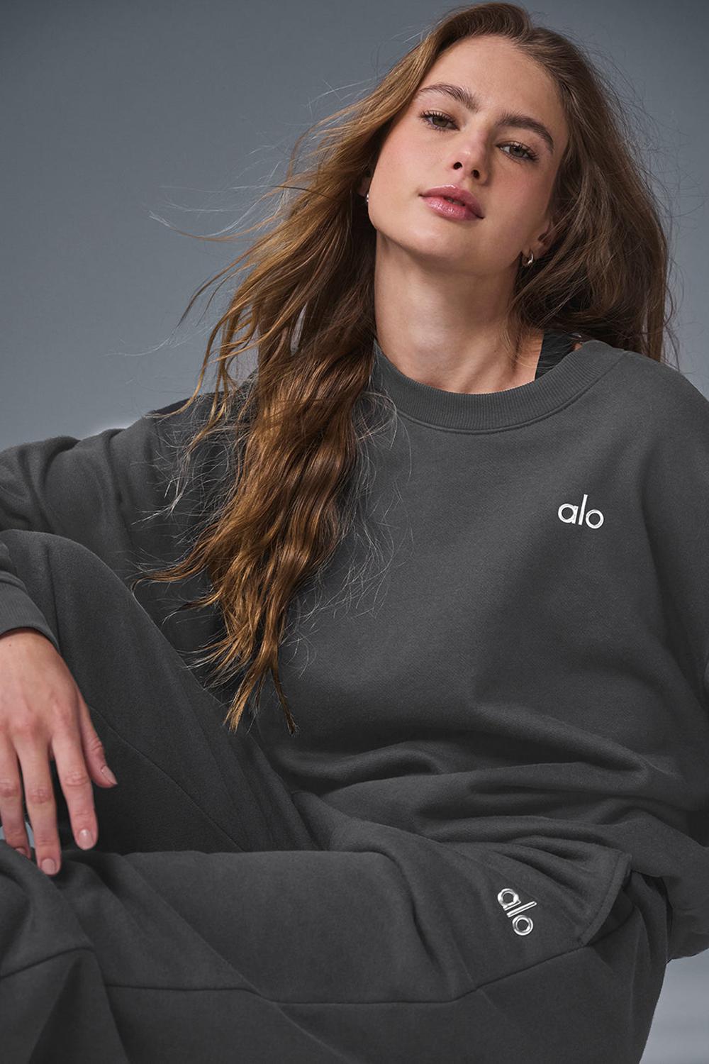 Alo Yoga Accolade Crew Neck Donna Pullover Anthracite | Italia  WBA-395261