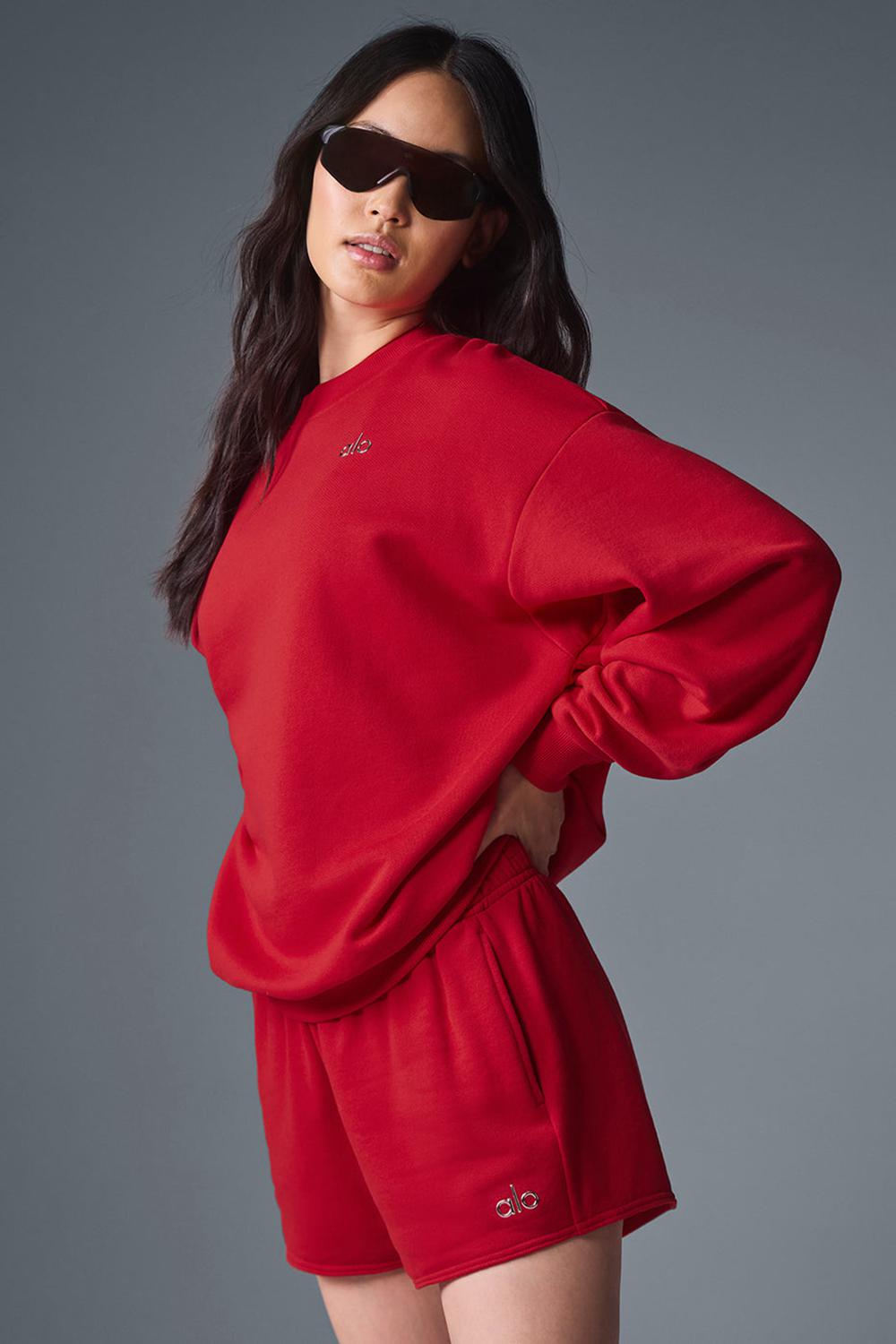 Alo Yoga Accolade Crew Neck Donna Pullover Rosse | Italia  RJG-529108