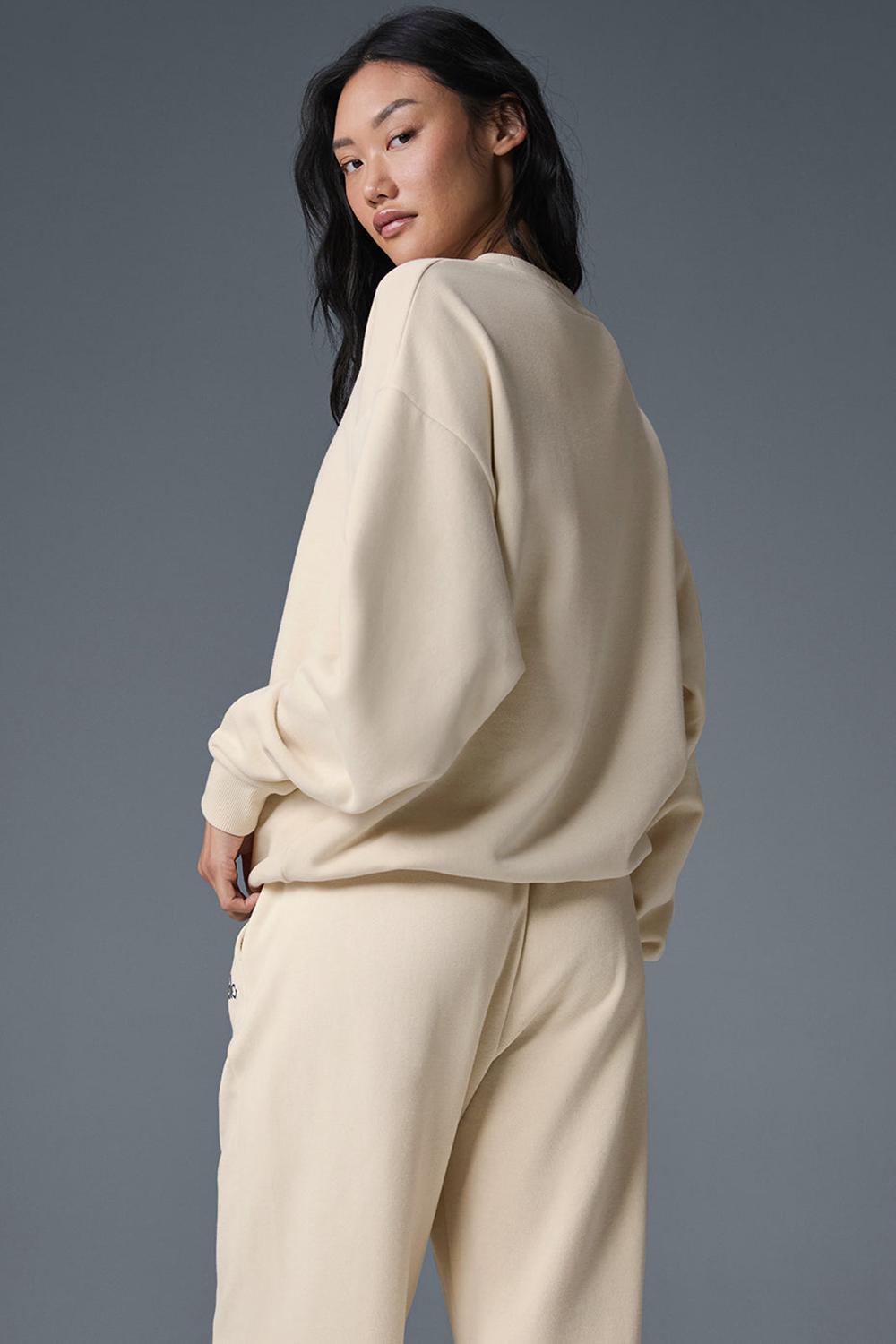 Alo Yoga Accolade Crew Neck Donna Pullover Oat Milk | Italia  HUS-316094