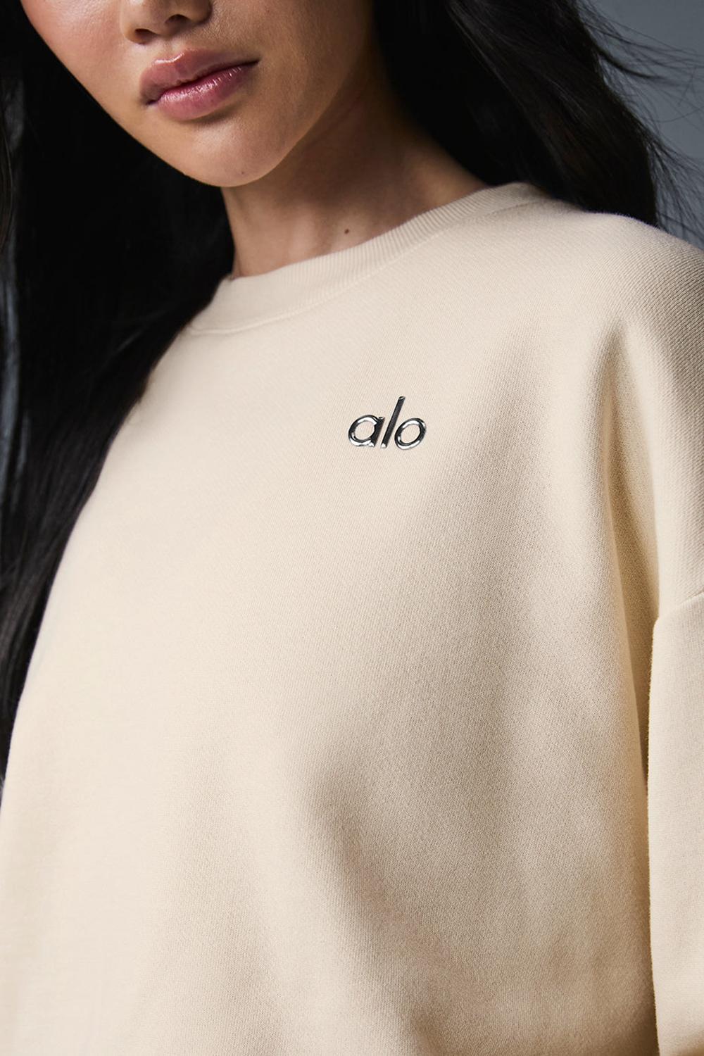 Alo Yoga Accolade Crew Neck Donna Pullover Oat Milk | Italia  HUS-316094