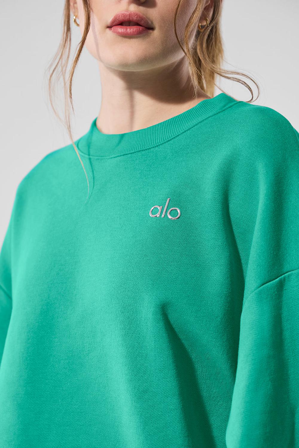 Alo Yoga Accolade Crew Neck Donna Pullover Verdi | Italia  ALO-964817