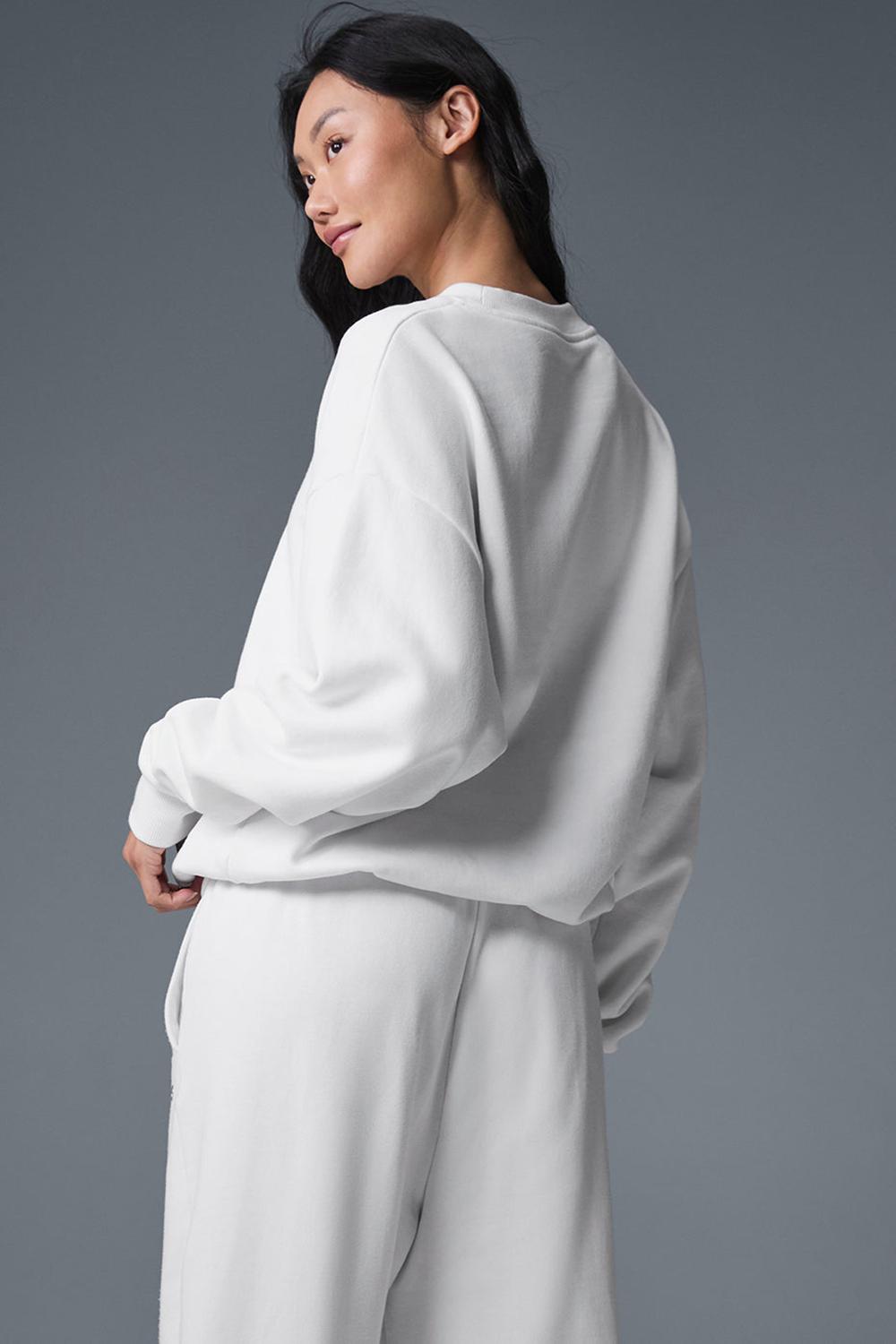 Alo Yoga Accolade Crew Neck Donna Pullover Bianche | Italia  FAX-298137
