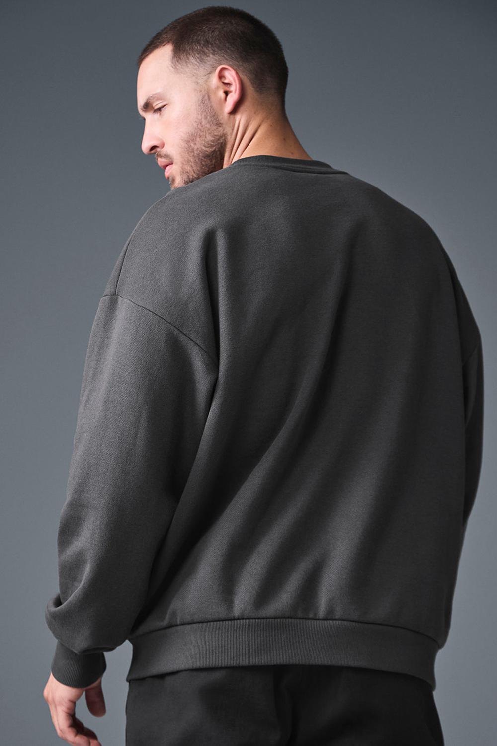 Alo Yoga Accolade Crew Neck Uomo Pullover Anthracite | Italia  LIM-783590
