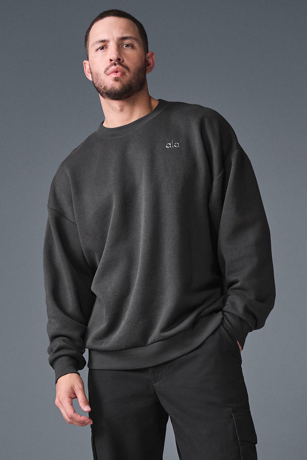 Alo Yoga Accolade Crew Neck Uomo Pullover Anthracite | Italia  LIM-783590