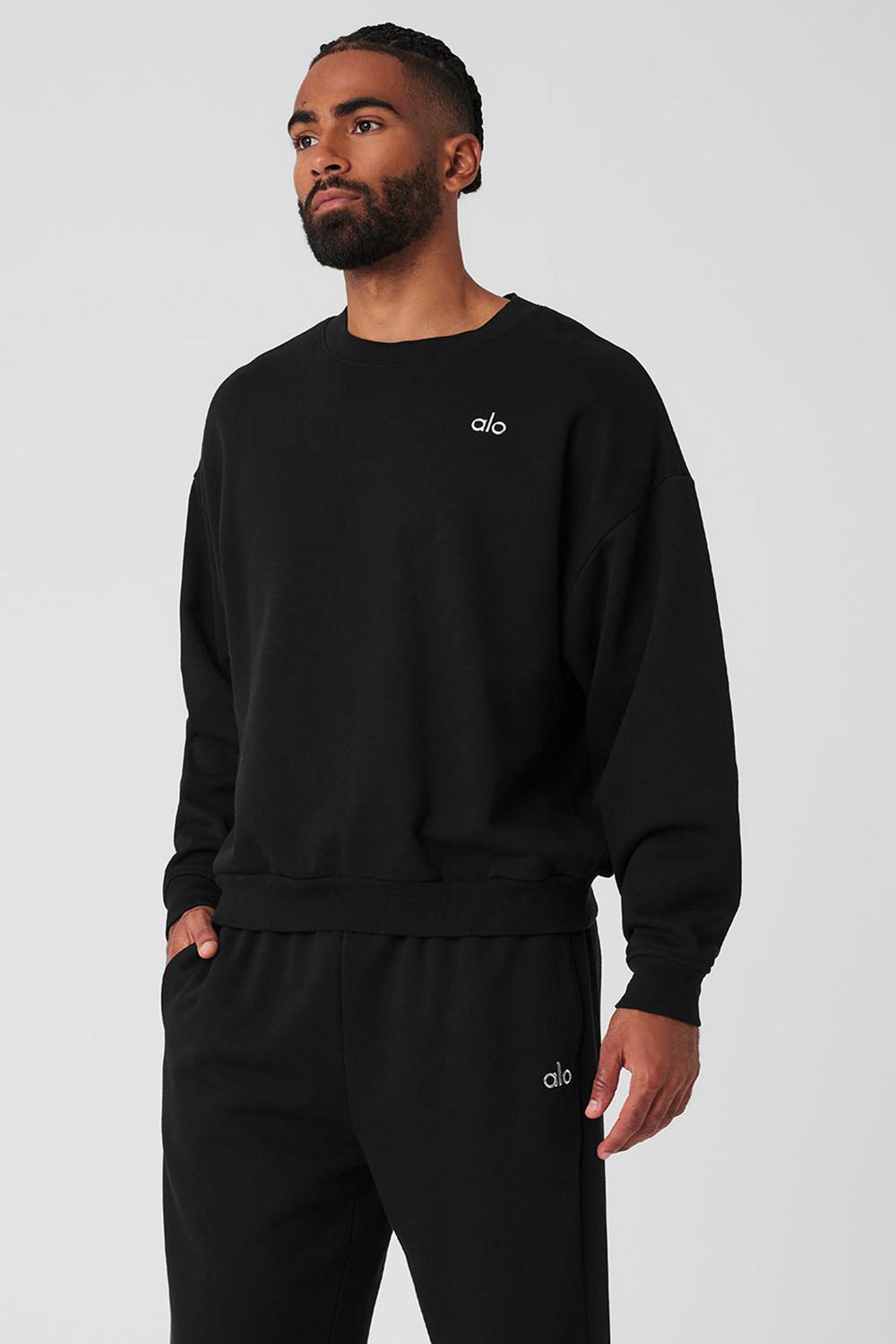 Alo Yoga Accolade Crew Neck Uomo Pullover Nere | Italia  BWS-176805