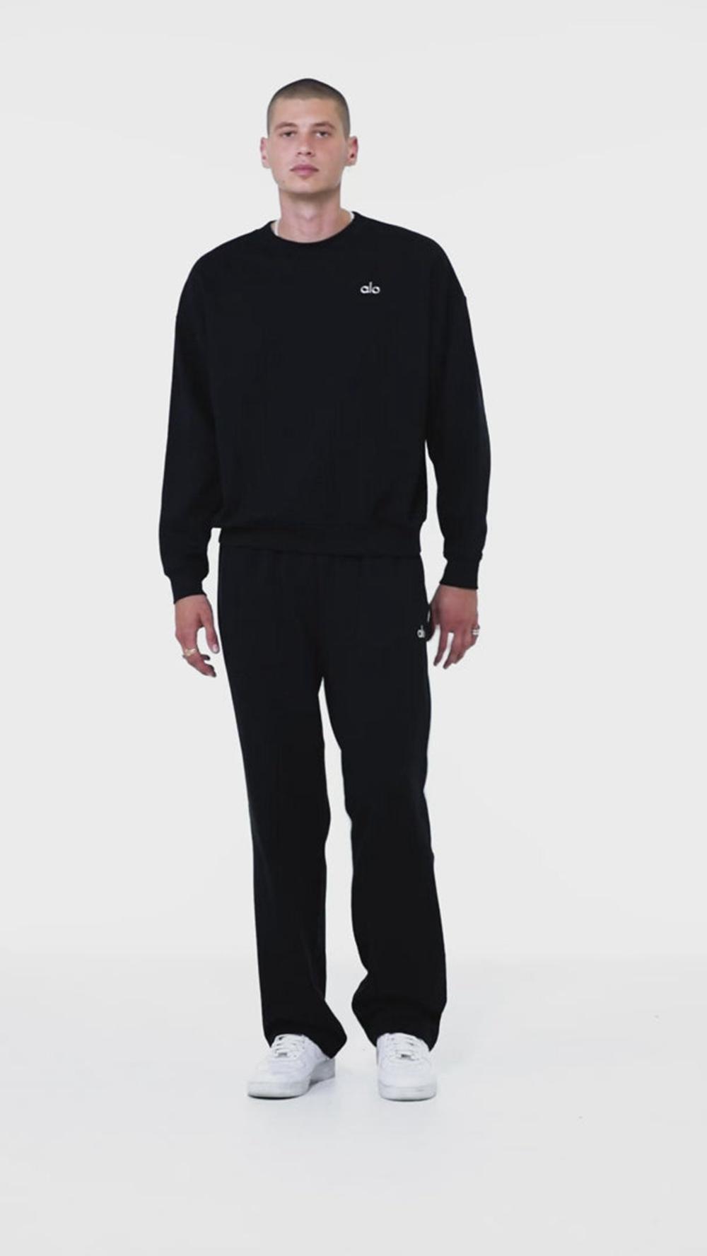Alo Yoga Accolade Crew Neck Uomo Pullover Nere | Italia  BWS-176805