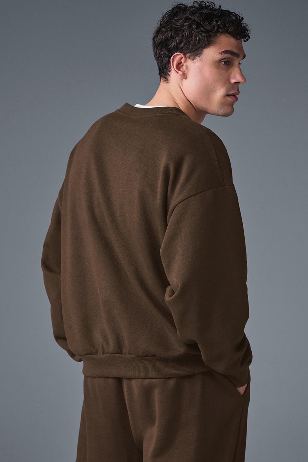 Alo Yoga Accolade Crew Neck Uomo Pullover Espresso | Italia  IDE-683015