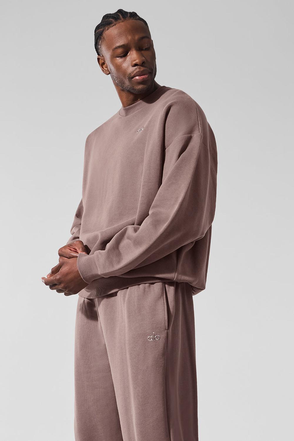 Alo Yoga Accolade Crew Neck Uomo Pullover Mushroom | Italia  QCJ-658947