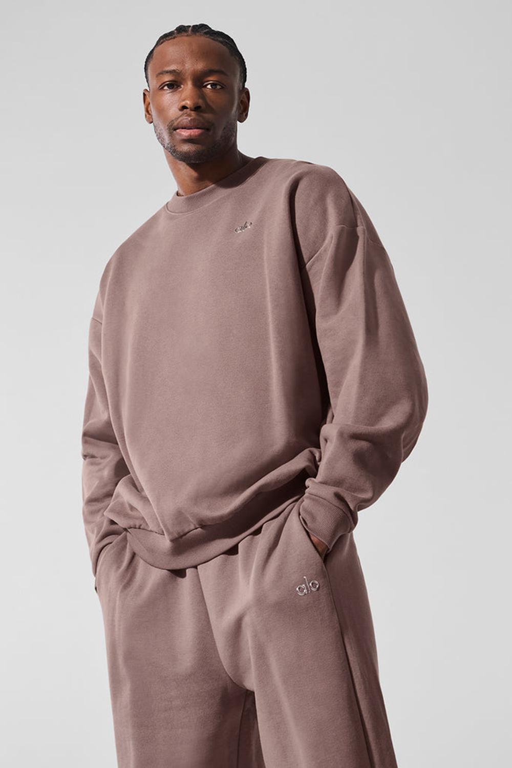 Alo Yoga Accolade Crew Neck Uomo Pullover Mushroom | Italia  QCJ-658947
