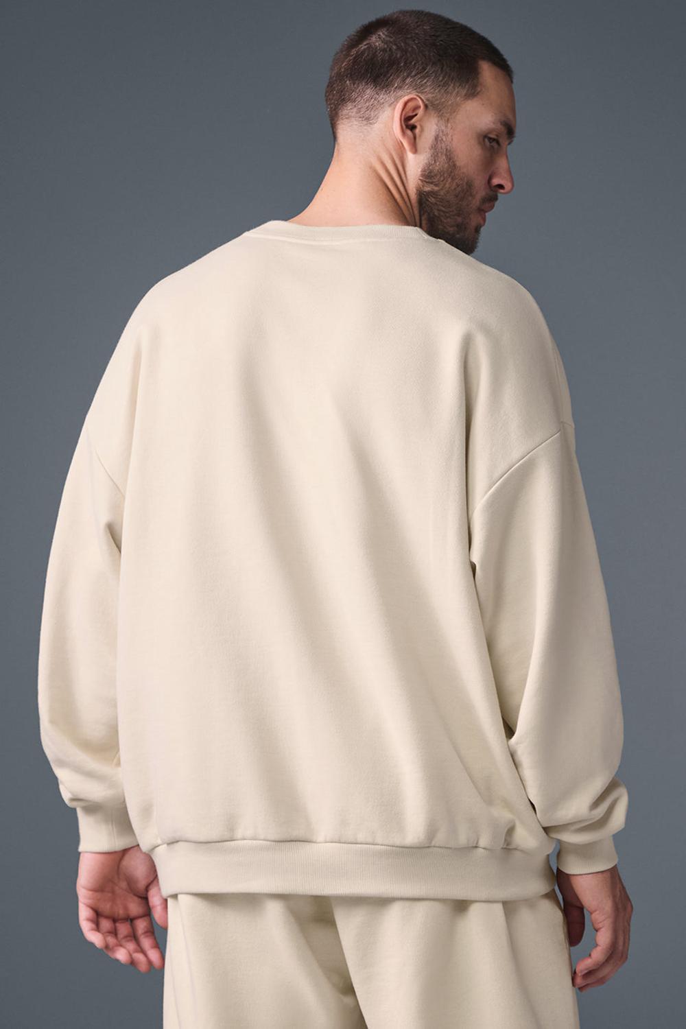 Alo Yoga Accolade Crew Neck Uomo Pullover Oat Milk | Italia  JCV-546270
