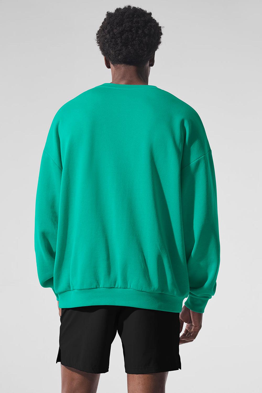 Alo Yoga Accolade Crew Neck Uomo Pullover Verdi | Italia  AUE-970483