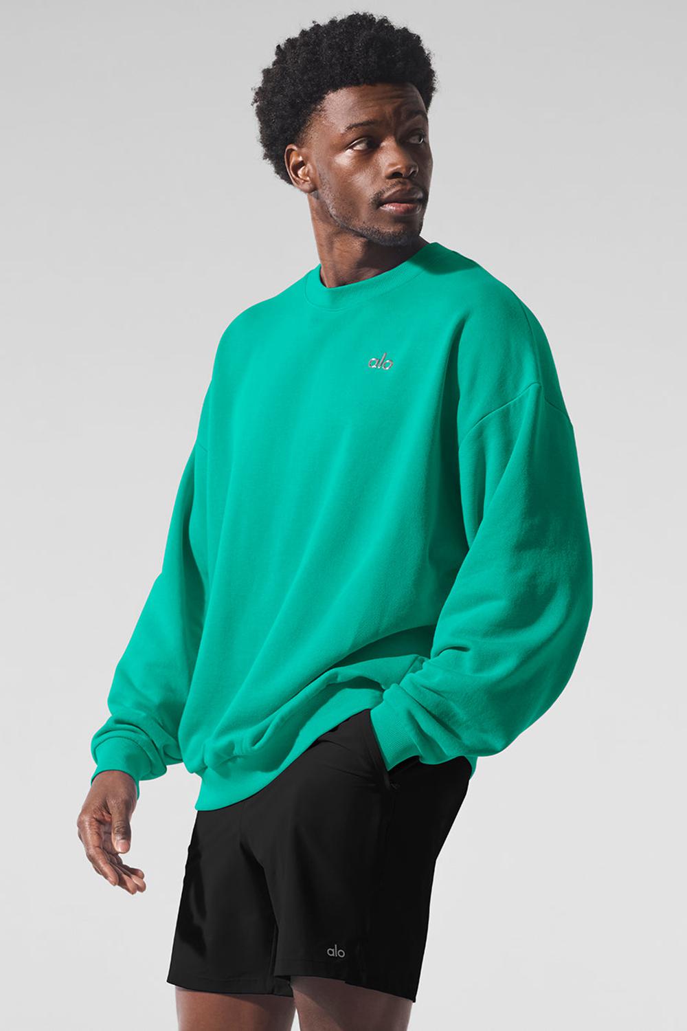 Alo Yoga Accolade Crew Neck Uomo Pullover Verdi | Italia  AUE-970483