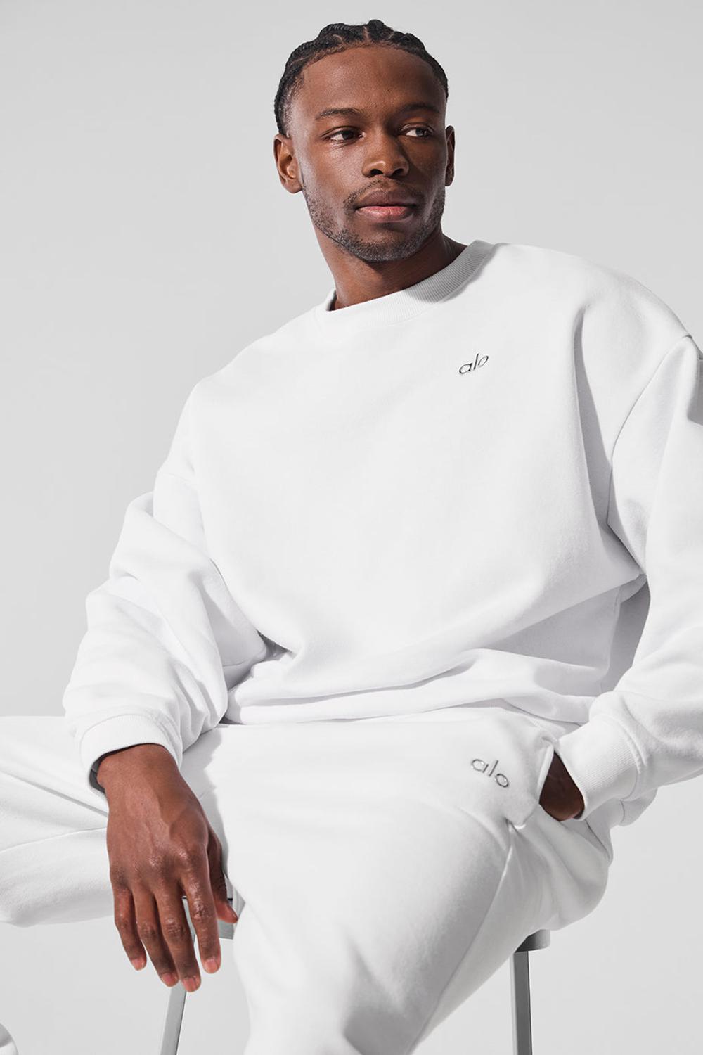 Alo Yoga Accolade Crew Neck Uomo Pullover Bianche | Italia  SWJ-895270