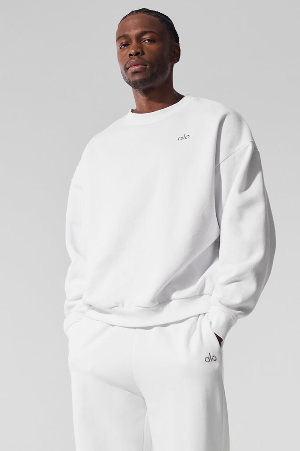 Alo Yoga Accolade Crew Neck Uomo Pullover Bianche | Italia  SWJ-895270