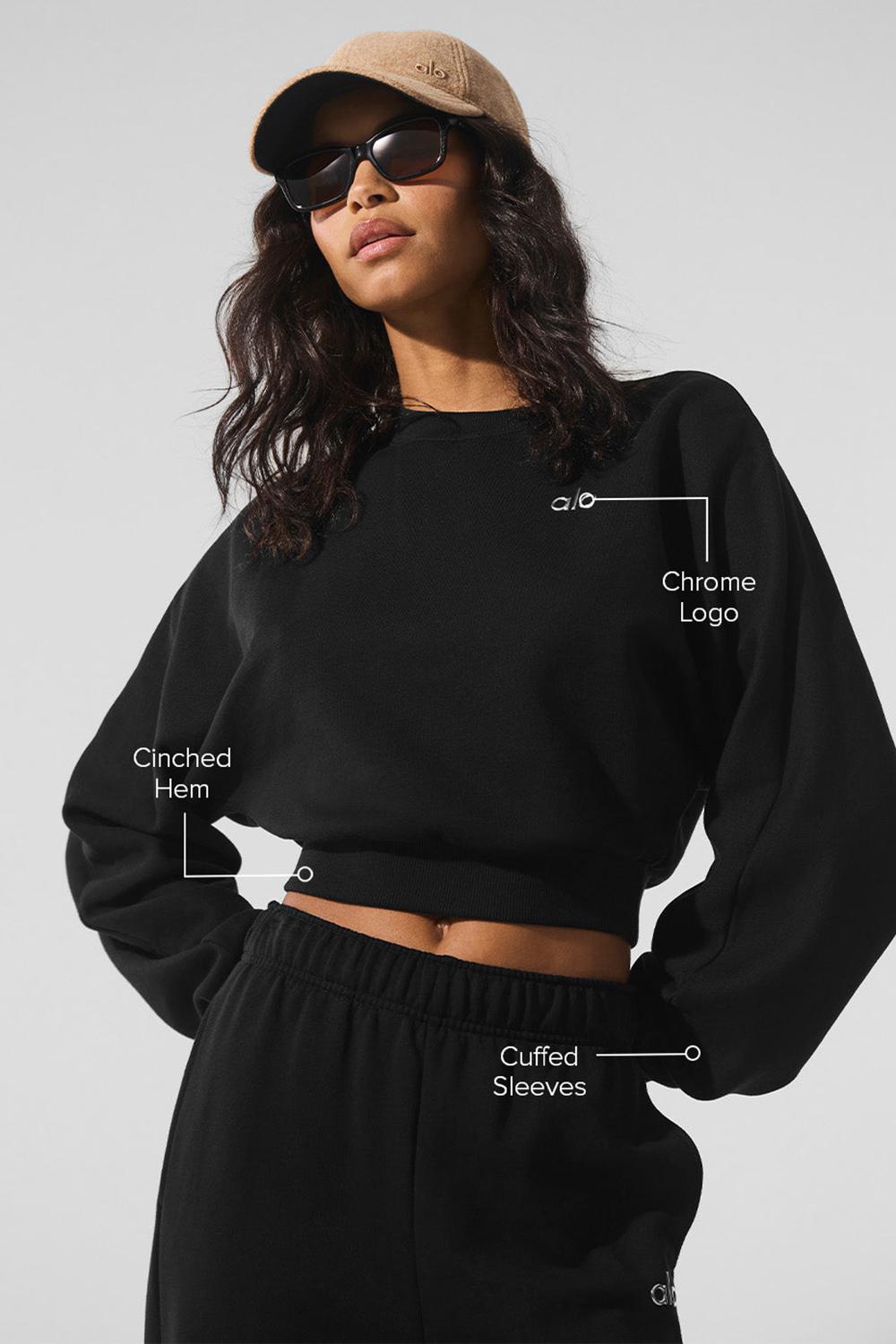Alo Yoga Accolade Crewneck Donna Top Corti Nere | Italia  SRP-572381