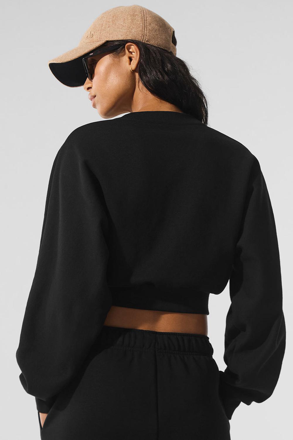 Alo Yoga Accolade Crewneck Donna Top Corti Nere | Italia  SRP-572381