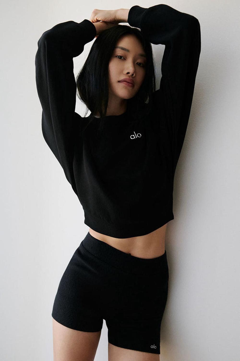 Alo Yoga Accolade Crewneck Donna Top Corti Nere | Italia  SRP-572381