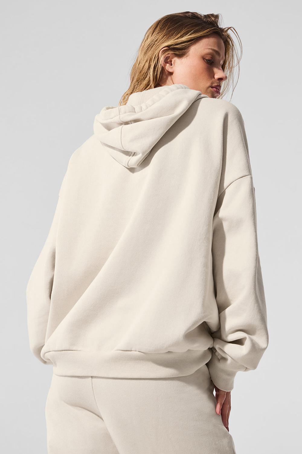Alo Yoga Accolade Donna Felpa con Cappuccio Bone | Italia  ZEF-496378