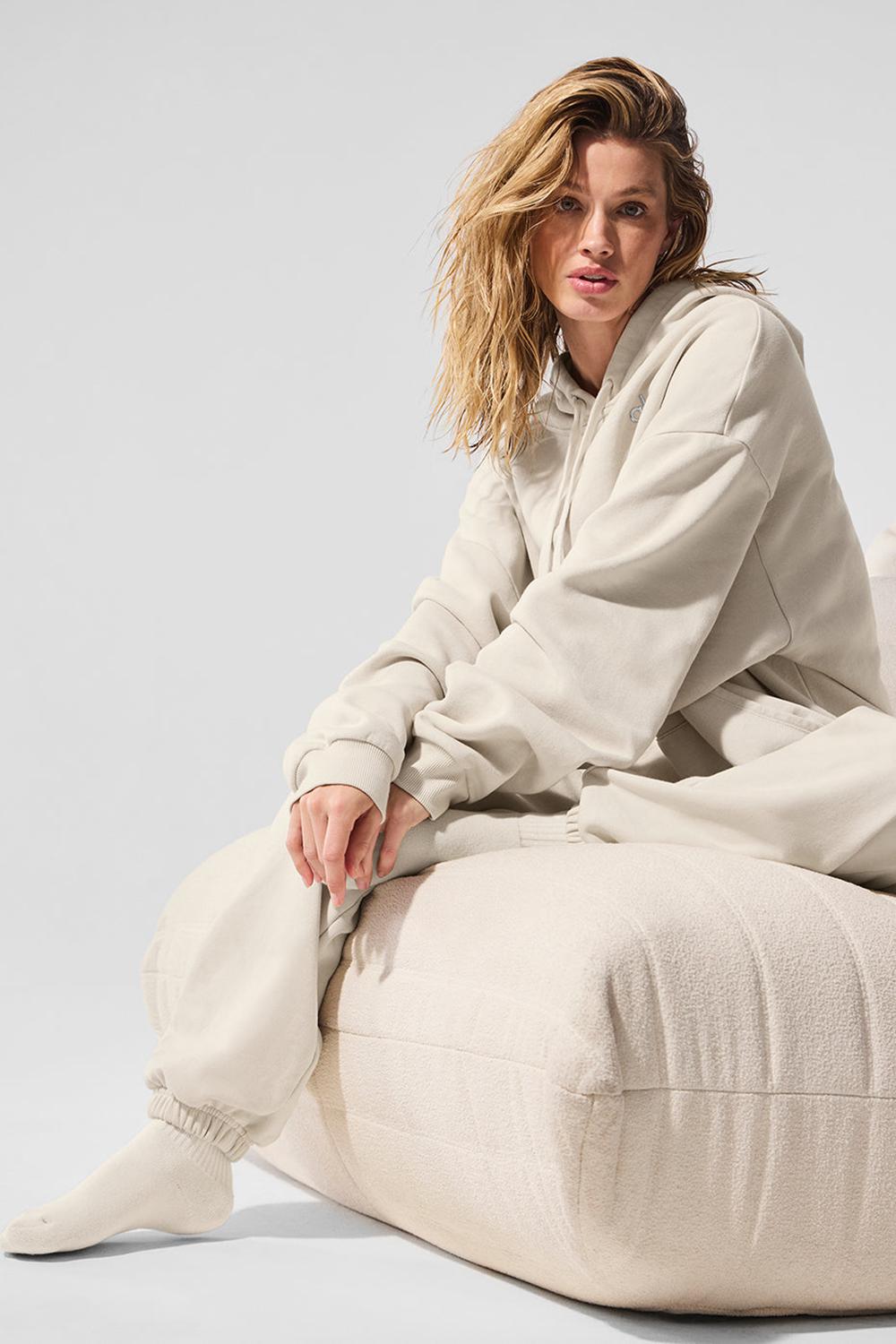 Alo Yoga Accolade Donna Felpa con Cappuccio Bone | Italia  ZEF-496378