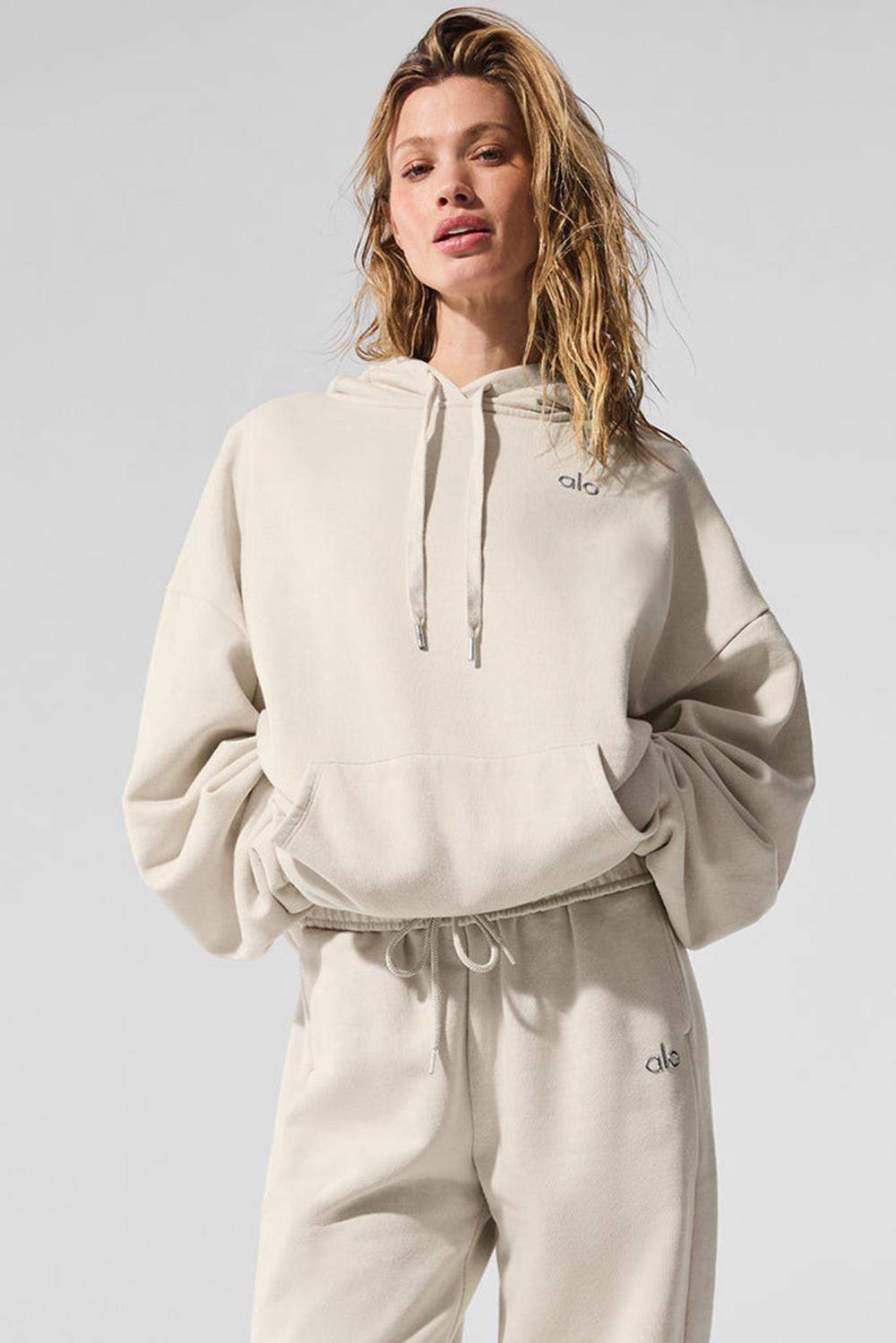 Alo Yoga Accolade Donna Felpa con Cappuccio Bone | Italia  ZEF-496378