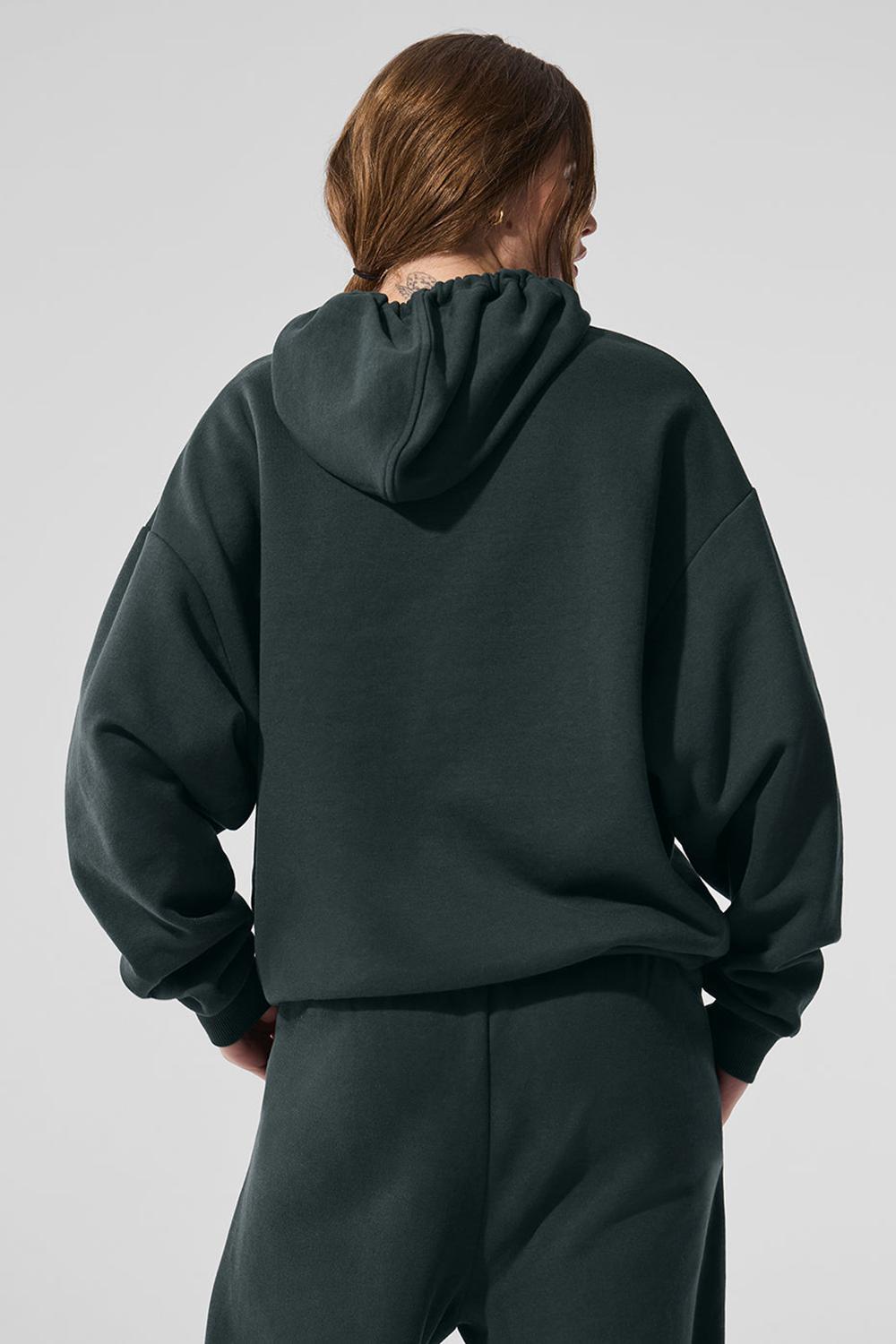 Alo Yoga Accolade Donna Felpa con Cappuccio Verdi | Italia  RTY-670421