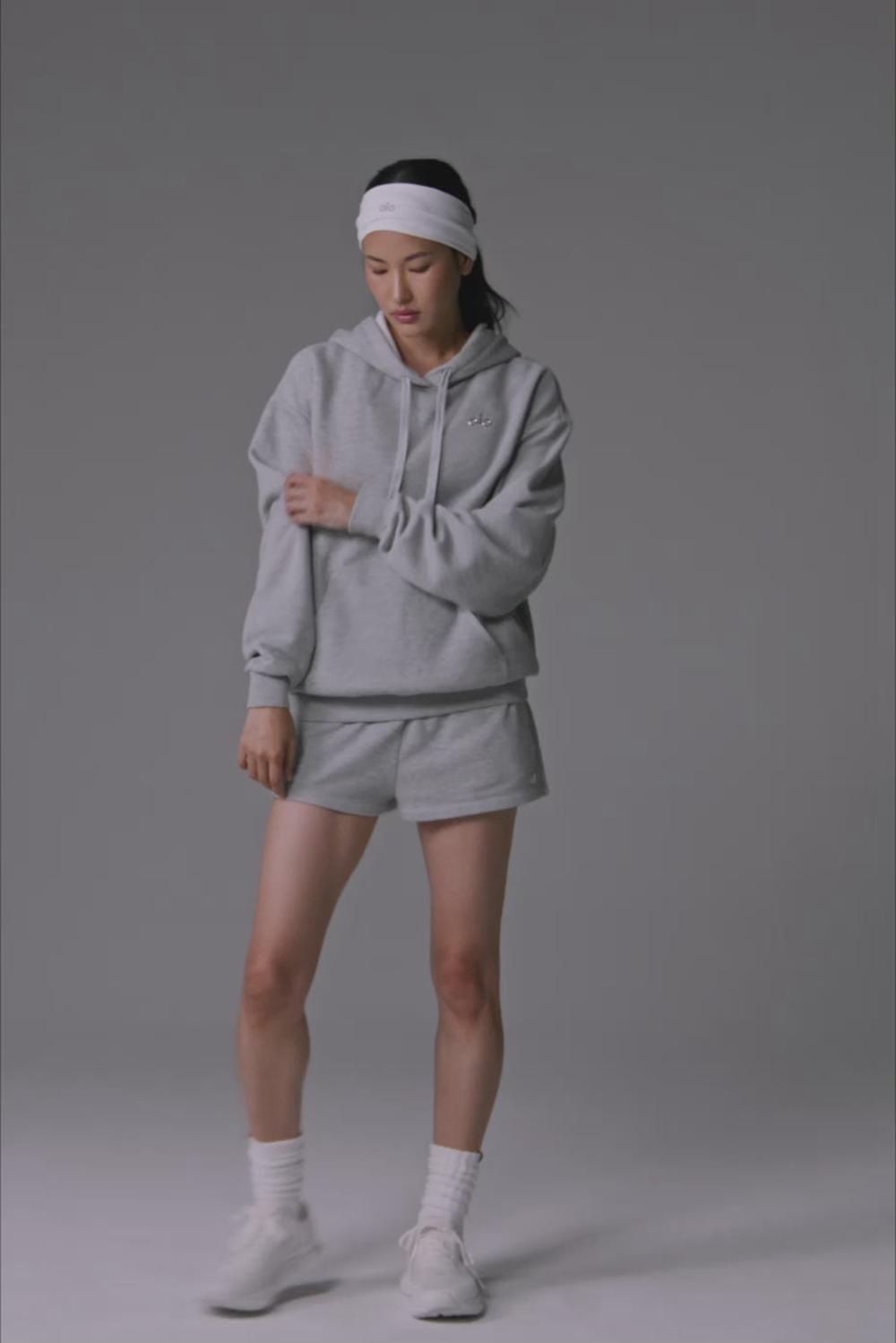 Alo Yoga Accolade Donna Felpa con Cappuccio Ivory | Italia  MZF-541028