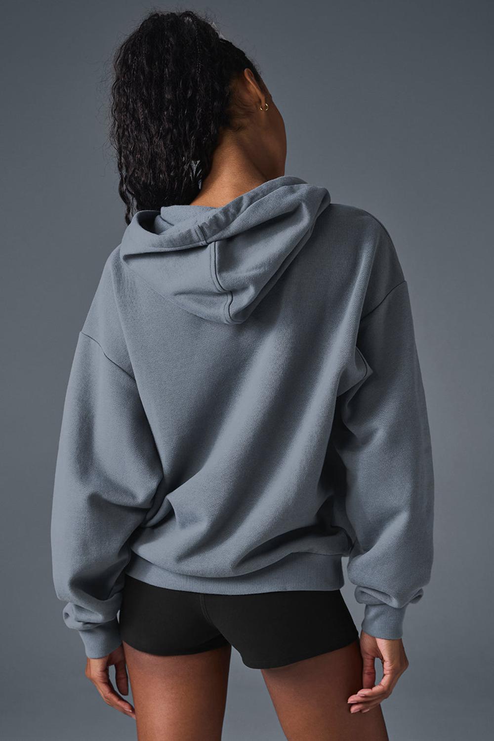 Alo Yoga Accolade Donna Felpa con Cappuccio Grigie | Italia  ZEA-975120