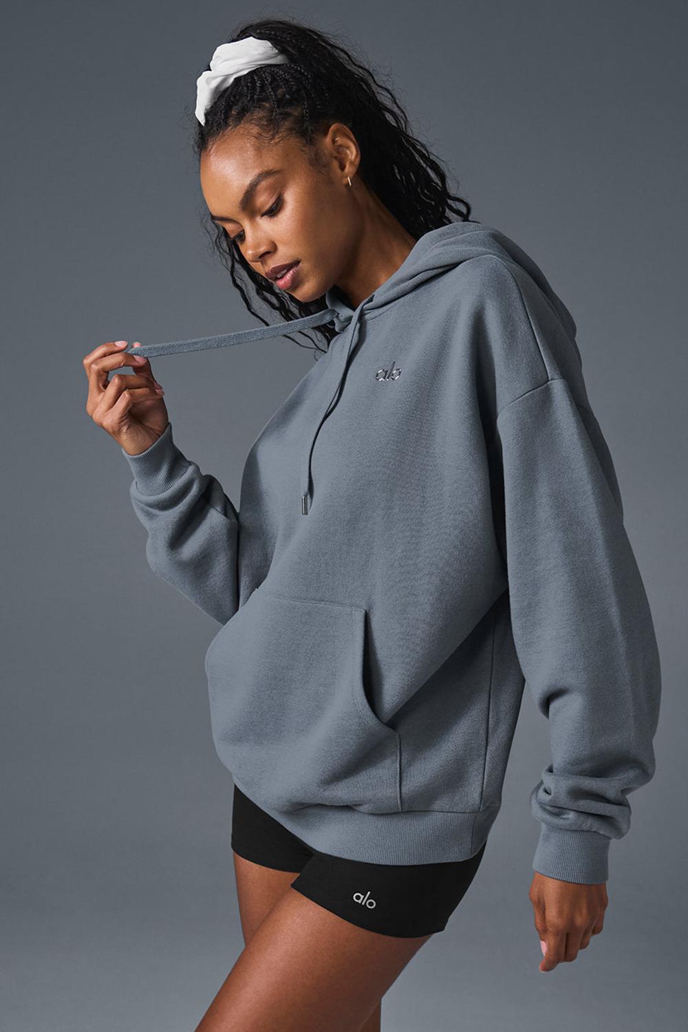 Alo Yoga Accolade Donna Felpa con Cappuccio Grigie | Italia  ZEA-975120