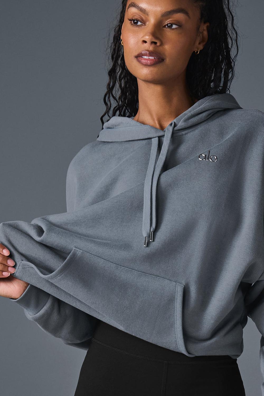 Alo Yoga Accolade Donna Felpa con Cappuccio Grigie | Italia  ZEA-975120