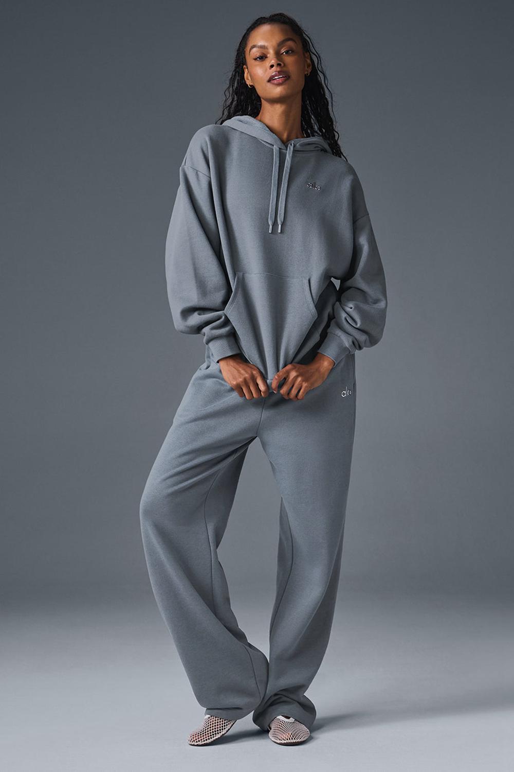 Alo Yoga Accolade Donna Felpa con Cappuccio Grigie | Italia  ZEA-975120