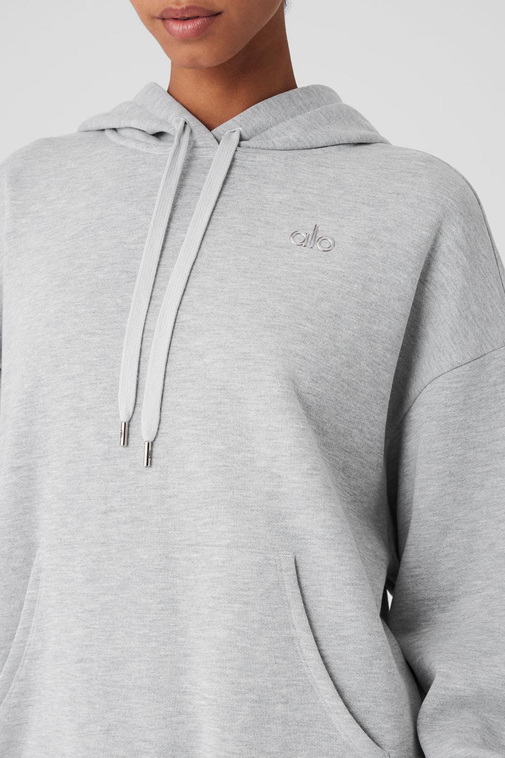 Alo Yoga Accolade Donna Felpa con Cappuccio Grigie | Italia  MSI-862135