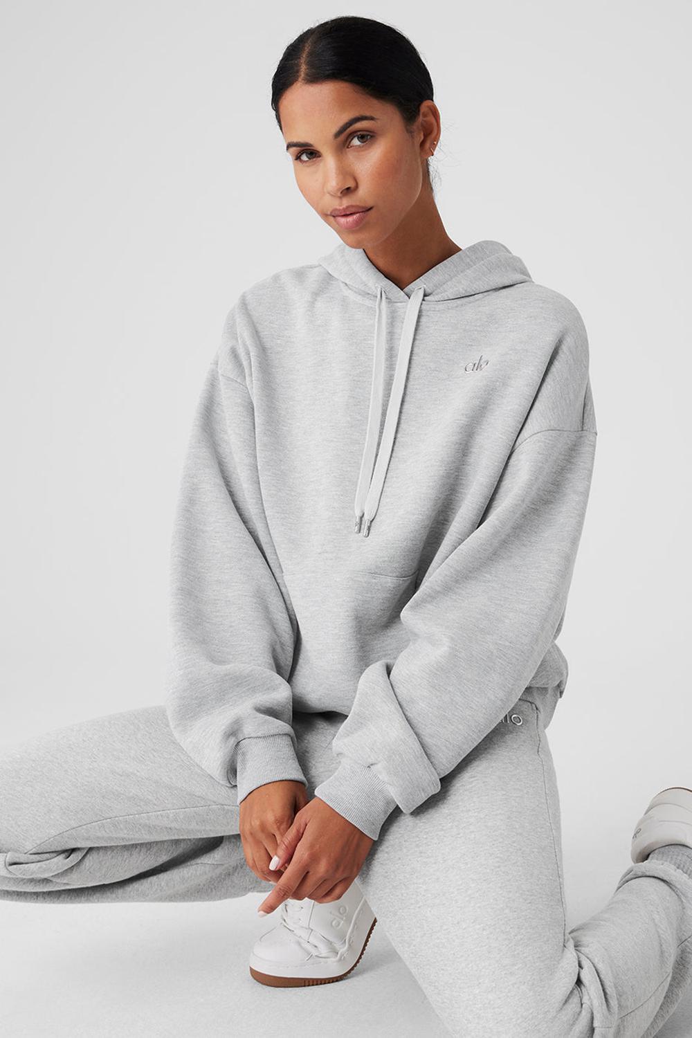 Alo Yoga Accolade Donna Felpa con Cappuccio Grigie | Italia  MSI-862135