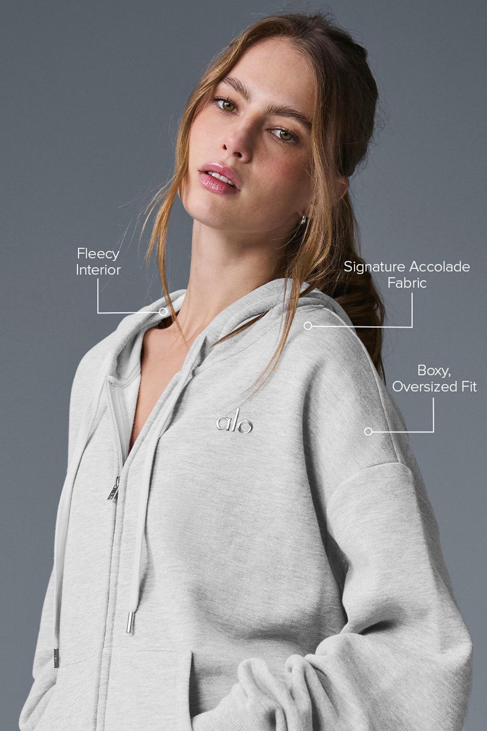 Alo Yoga Accolade Full Zip Donna Felpa con Cappuccio Grigie | Italia  FWG-290137