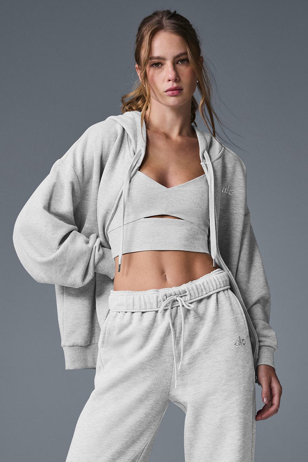 Alo Yoga Accolade Full Zip Donna Felpa con Cappuccio Grigie | Italia  FWG-290137