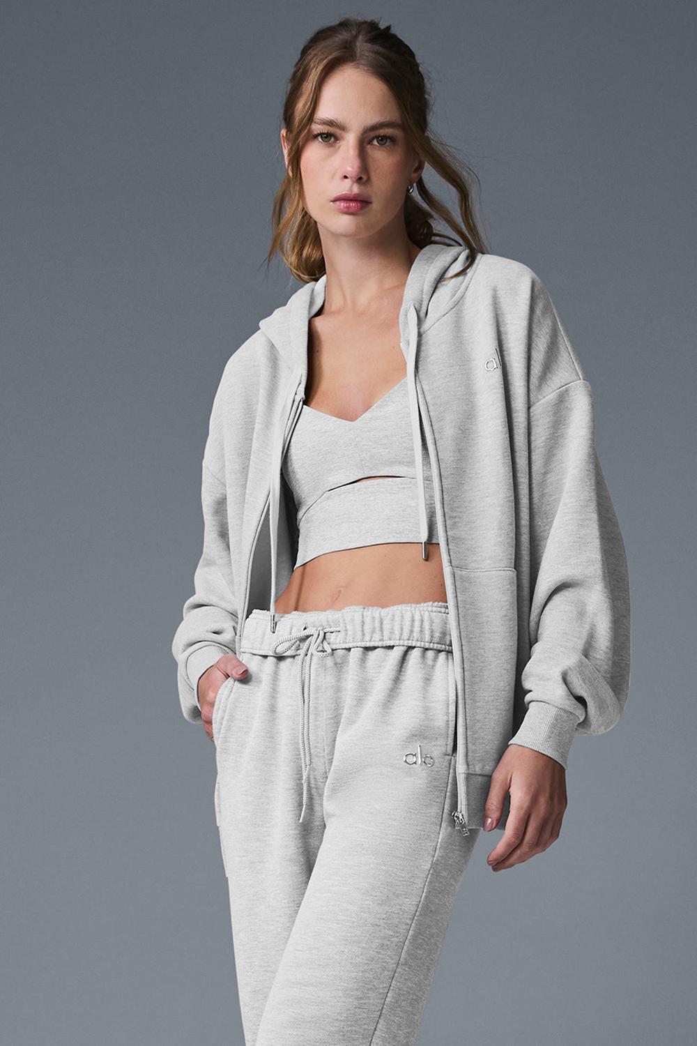 Alo Yoga Accolade Full Zip Donna Felpa con Cappuccio Grigie | Italia  FWG-290137