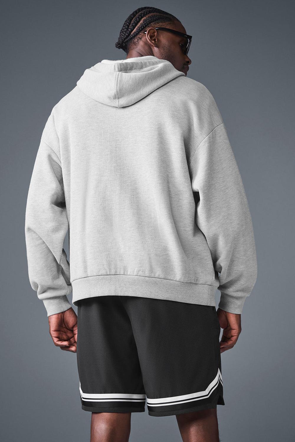 Alo Yoga Accolade Full Zip Uomo Felpa con Cappuccio Grigie | Italia  DFX-983621