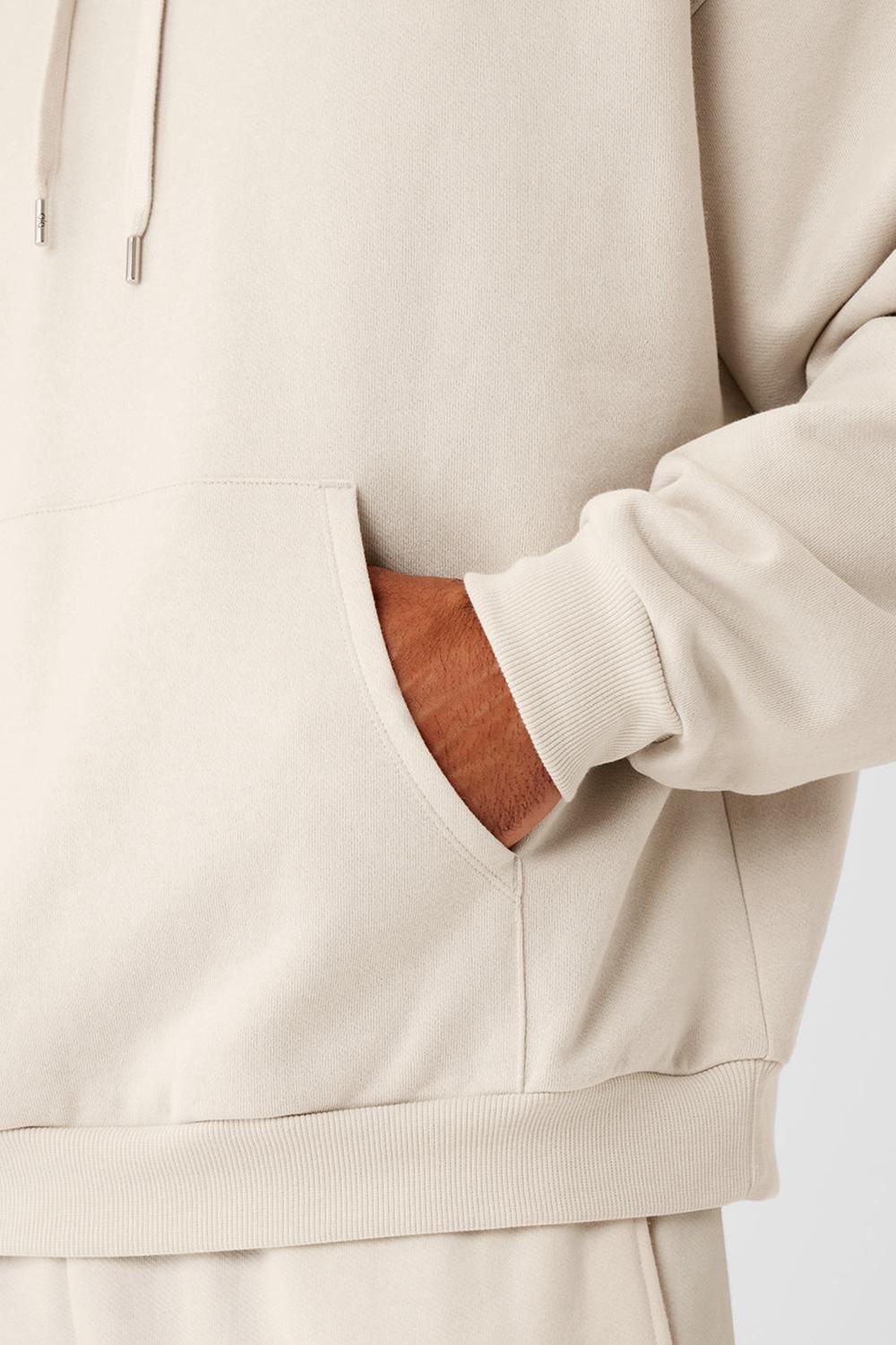 Alo Yoga Accolade Uomo Felpa con Cappuccio Bone | Italia  MKR-697385