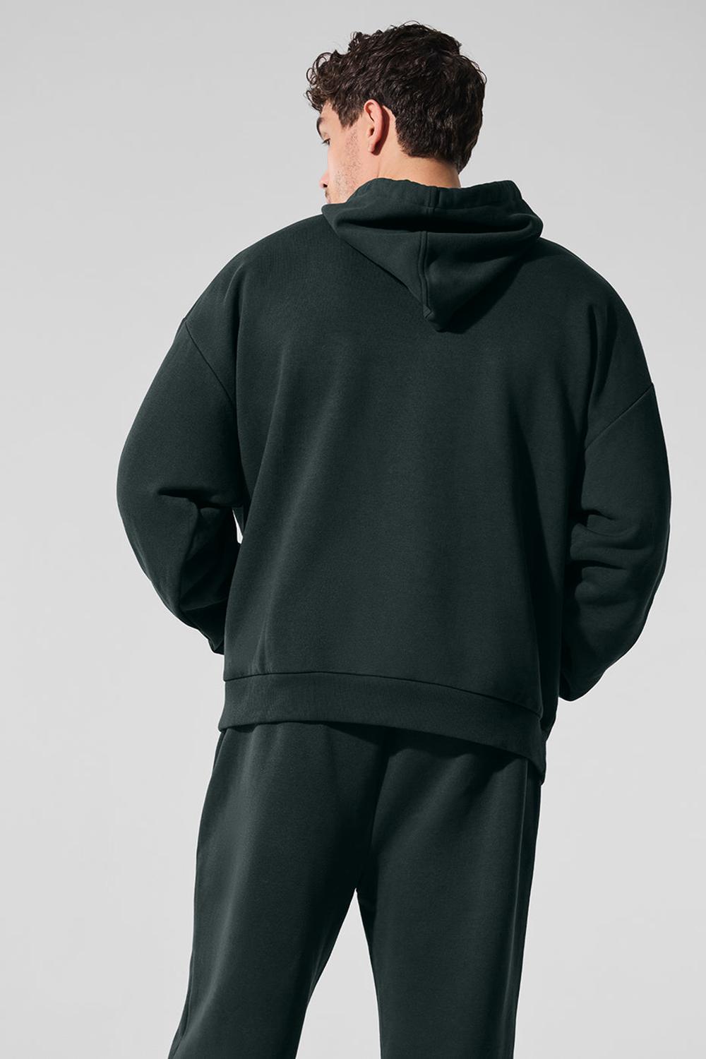 Alo Yoga Accolade Uomo Felpa con Cappuccio Verdi | Italia  WKL-713258