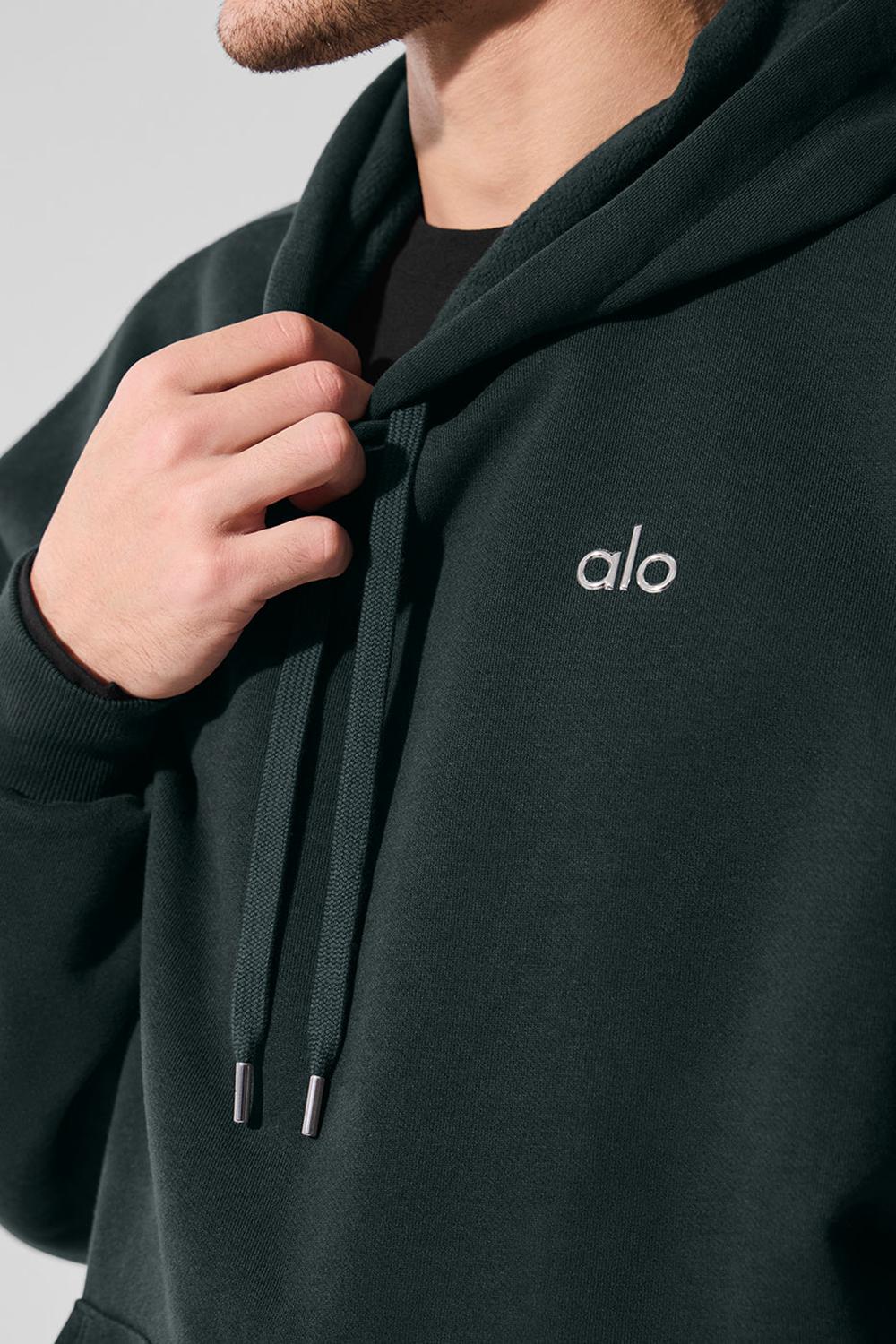Alo Yoga Accolade Uomo Felpa con Cappuccio Verdi | Italia  WKL-713258