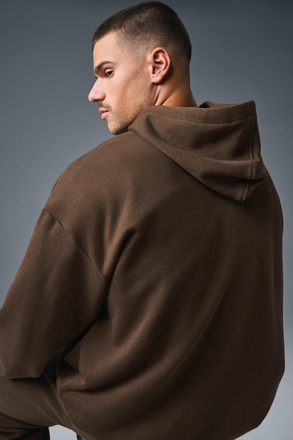 Alo Yoga Accolade Uomo Felpa con Cappuccio Espresso | Italia  FKB-792561