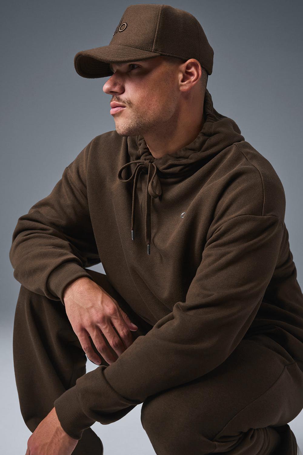 Alo Yoga Accolade Uomo Felpa con Cappuccio Espresso | Italia  FKB-792561