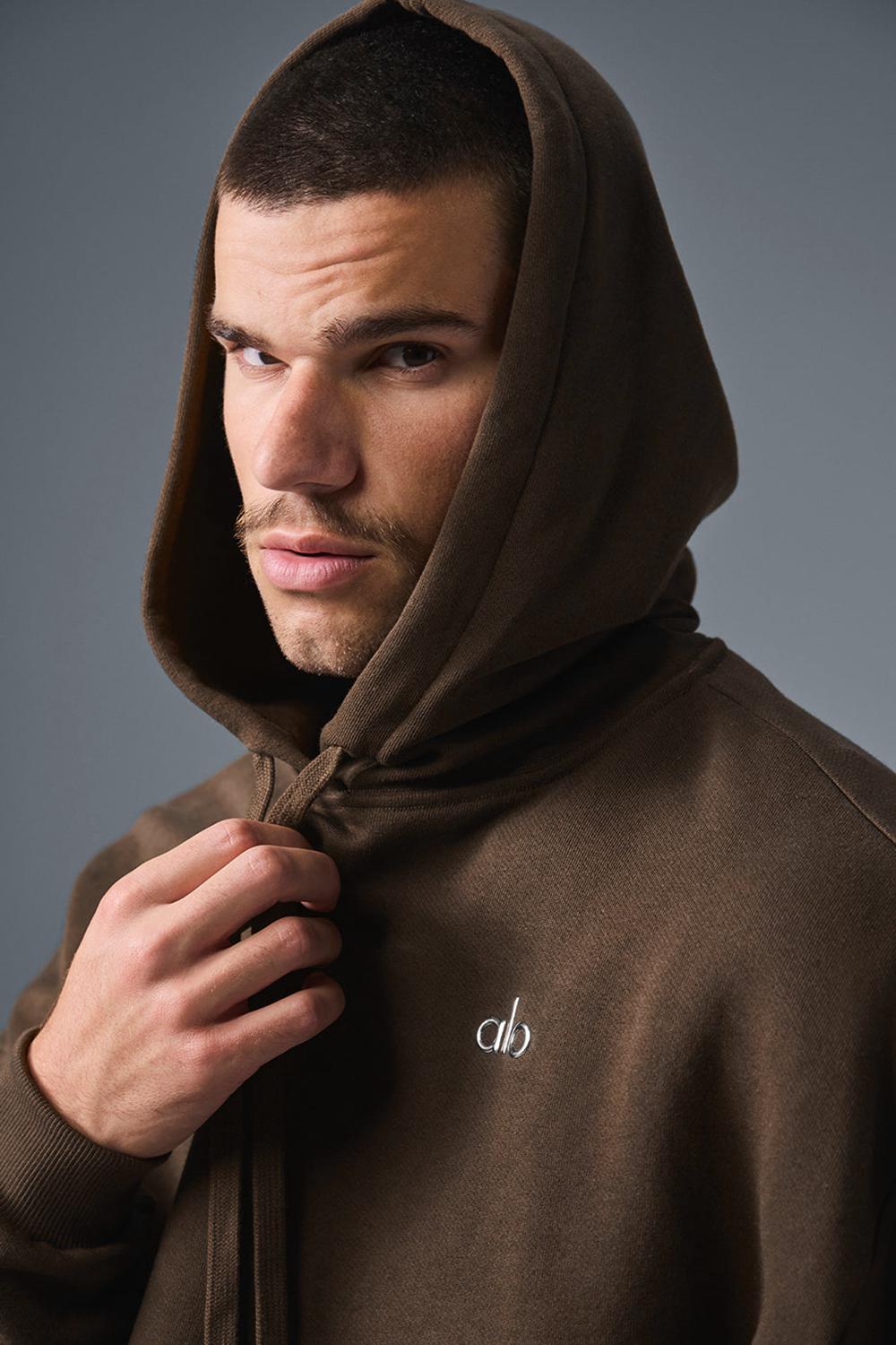 Alo Yoga Accolade Uomo Felpa con Cappuccio Espresso | Italia  FKB-792561