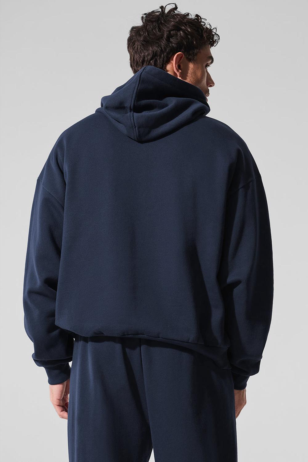 Alo Yoga Accolade Uomo Felpa con Cappuccio Blu Marino | Italia  IXO-201783