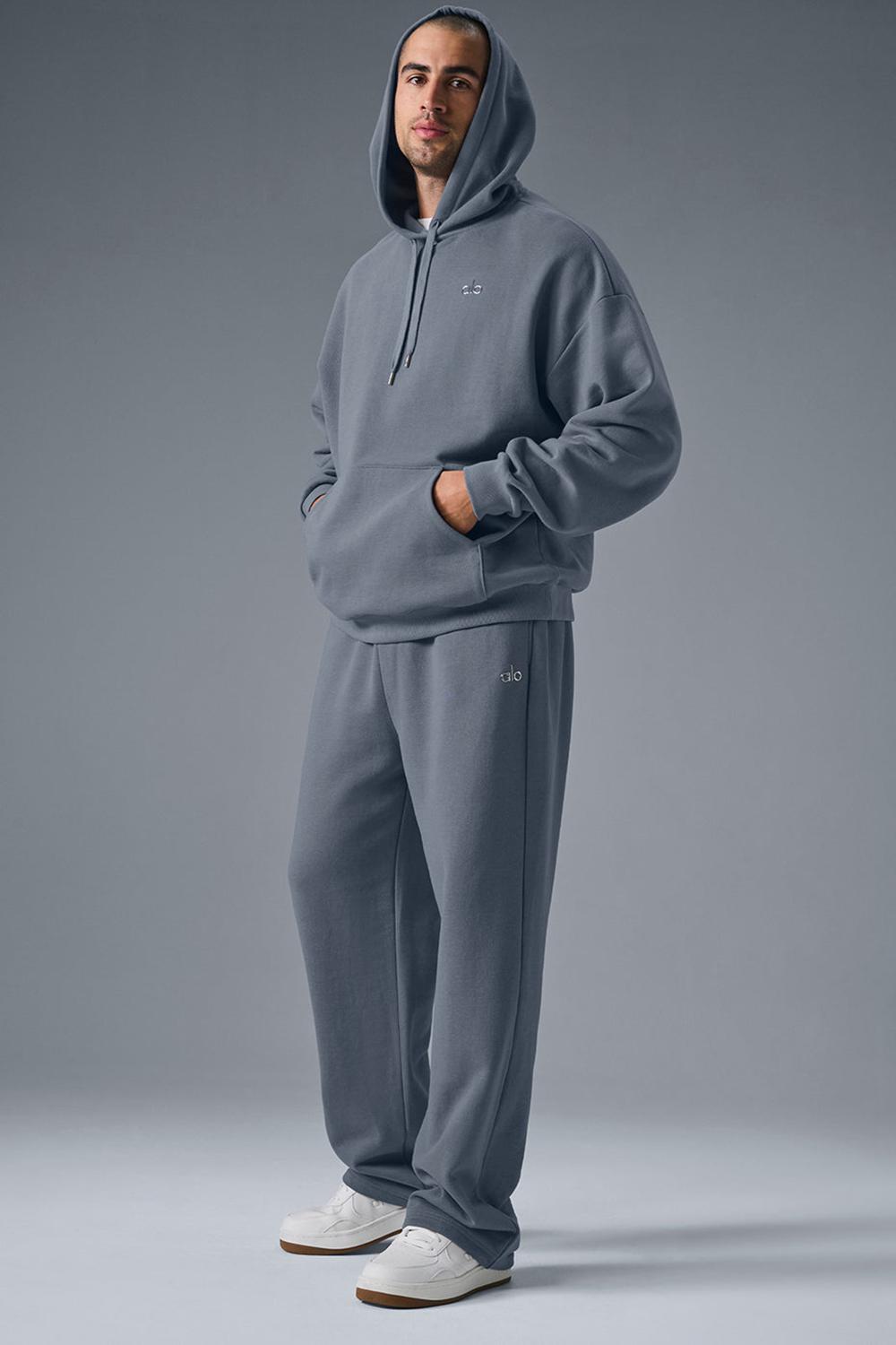 Alo Yoga Accolade Uomo Felpa con Cappuccio Grigie | Italia  JWK-390615