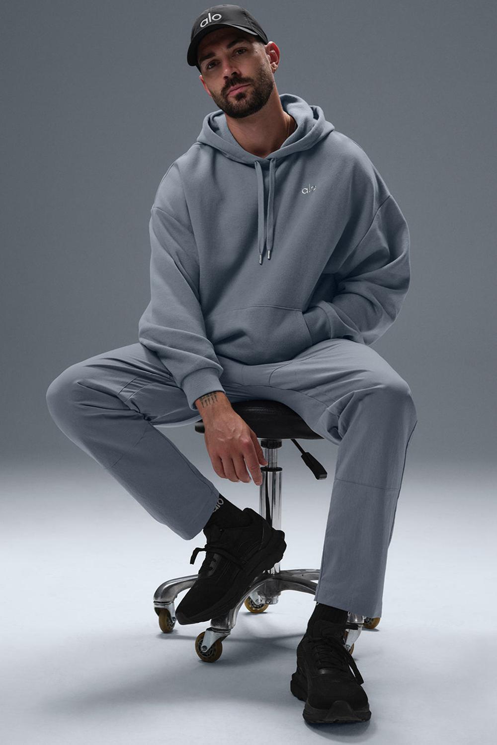 Alo Yoga Accolade Uomo Felpa con Cappuccio Grigie | Italia  JWK-390615