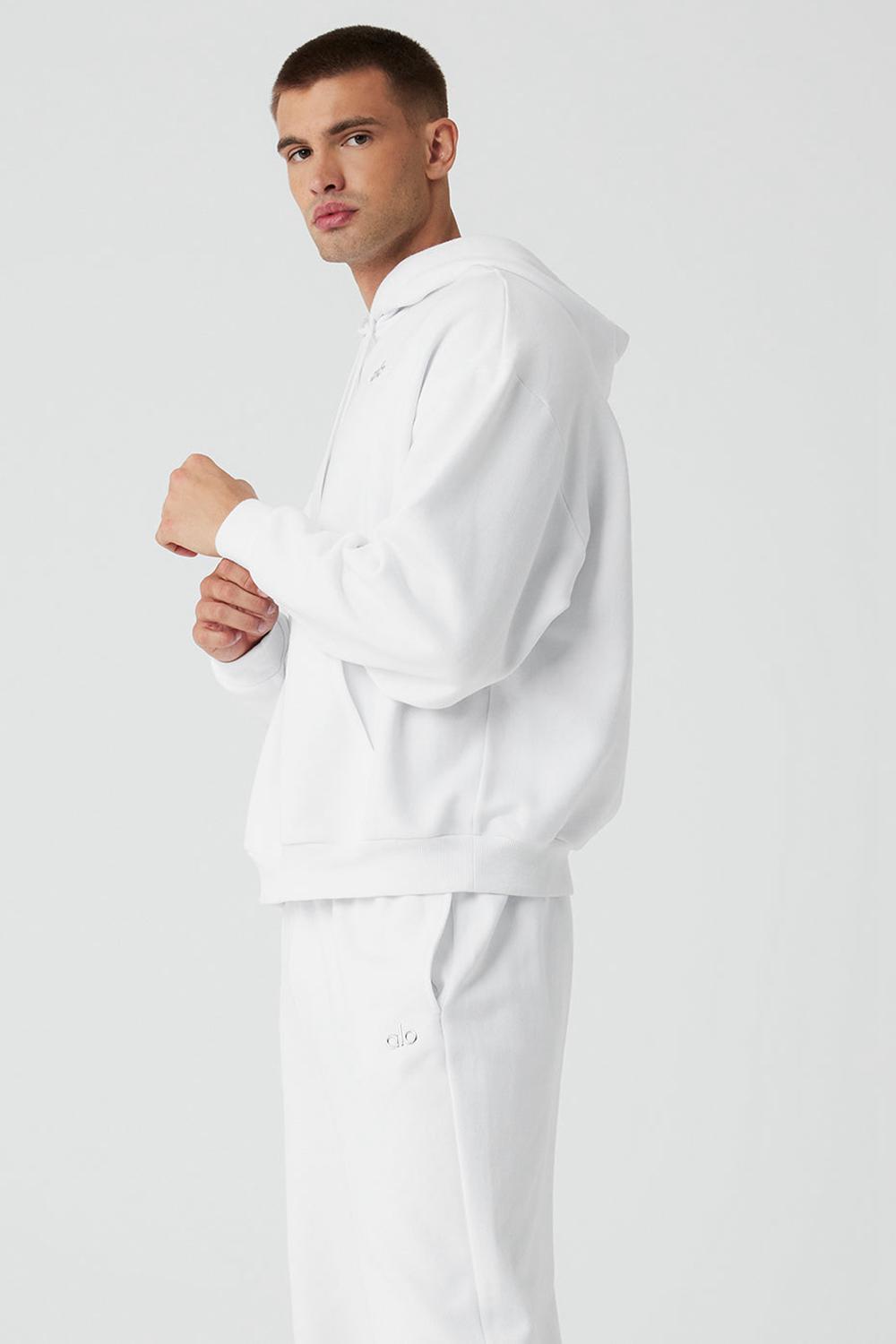 Alo Yoga Accolade Uomo Felpa con Cappuccio Bianche | Italia  WXP-506392