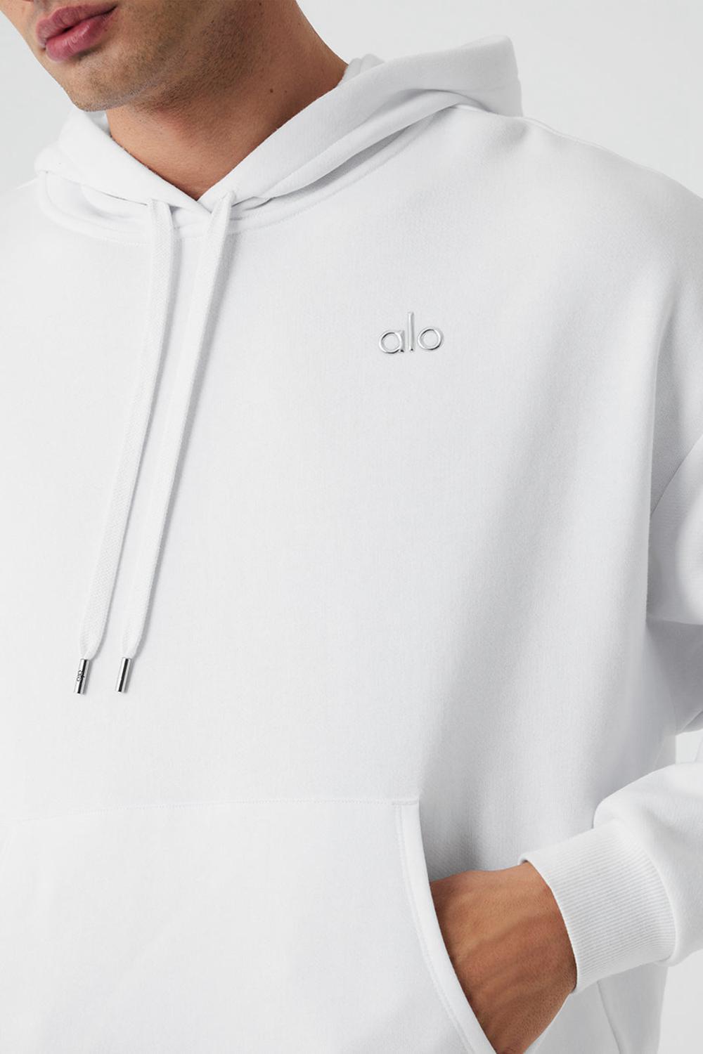 Alo Yoga Accolade Uomo Felpa con Cappuccio Bianche | Italia  WXP-506392