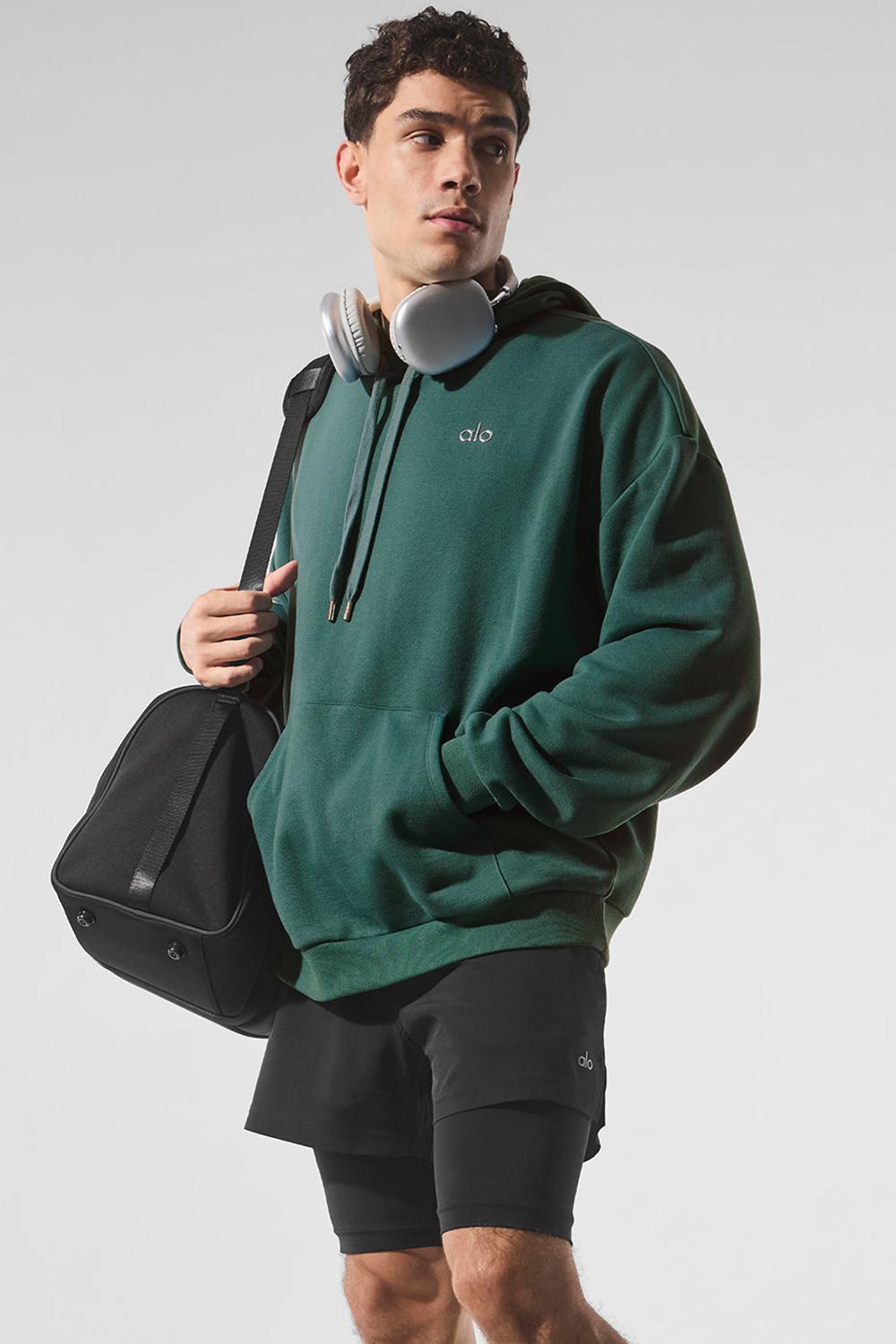 Alo Yoga Accolade Uomo Felpa con Cappuccio Winter Ivy | Italia  OEK-283904