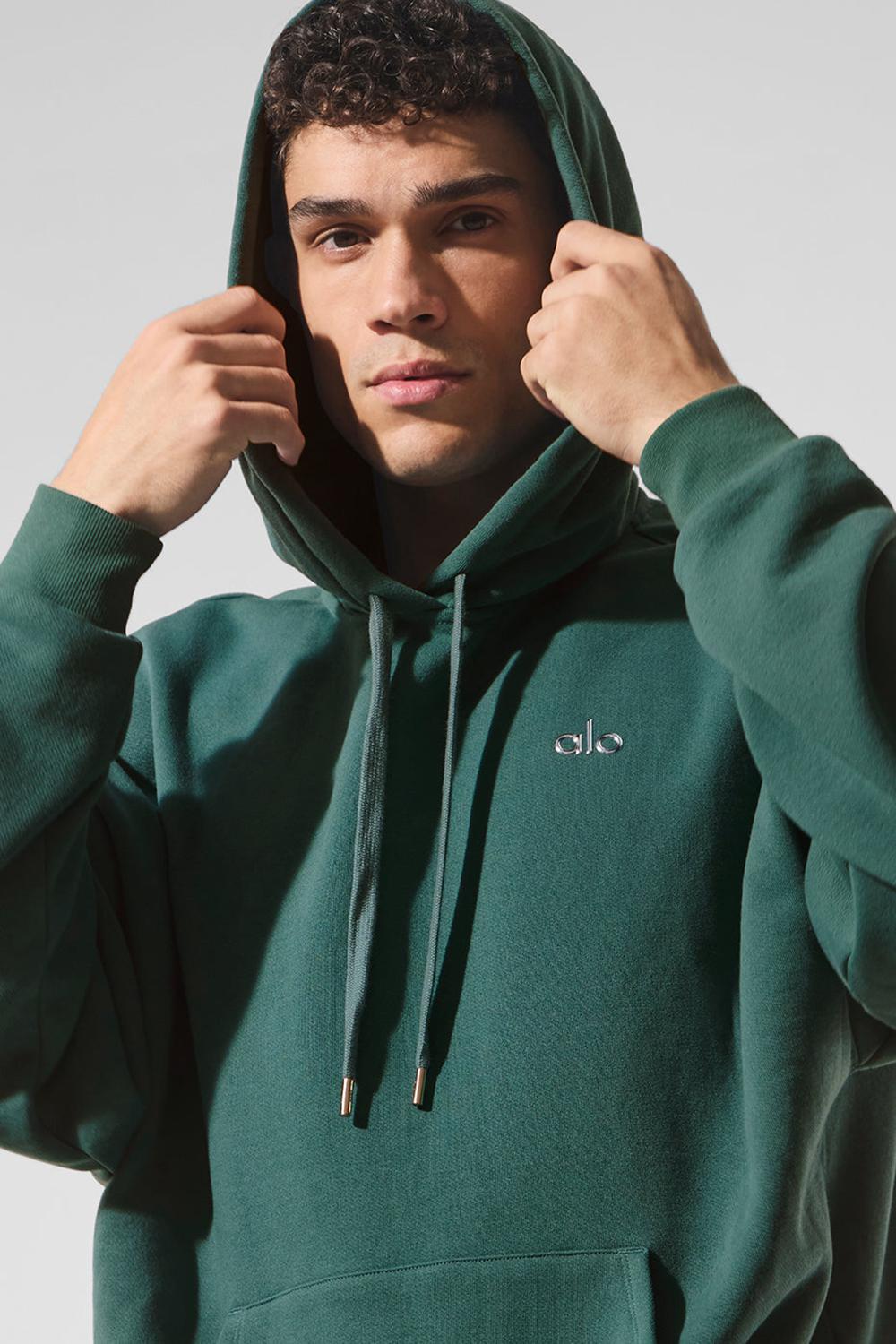 Alo Yoga Accolade Uomo Felpa con Cappuccio Winter Ivy | Italia  OEK-283904